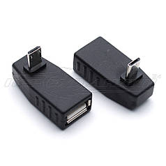 Перехідник OTG USB — micro USB, кутовий