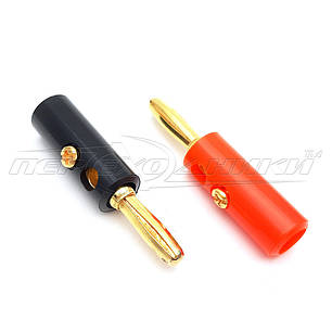 Штекер акустичний Banan під гвинт, пластик, фото 1