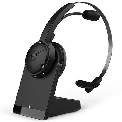 Бездротова Bluetooth 5.0 гарнітура для колл центру з мікрофоном Digital Lion M101, з шумопоглинанням та док-станцією