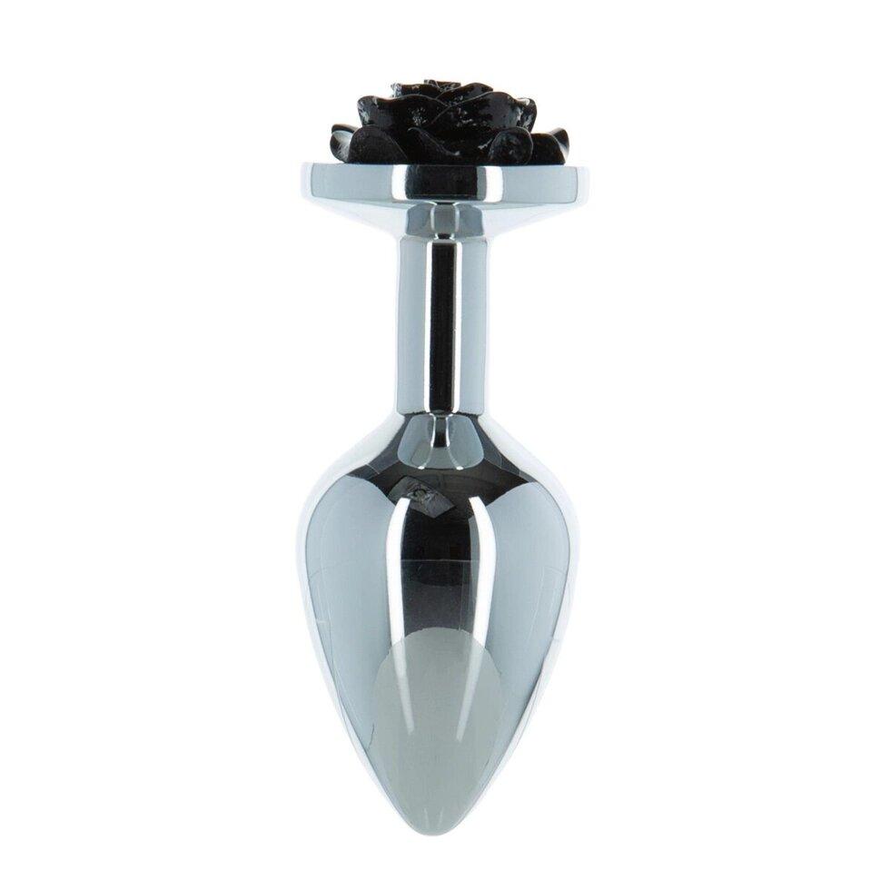 Металевий анальний затор Lux Active – Rose Anal Plug – Black