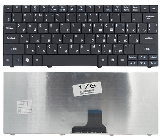 Клавиатура Acer Aspire 1410 1810 1830 One 721 751 Ferrari One 200 Gateway EС14 LT31 чорна (9Z.N3C82.10R), фото 1