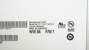 Матриця 15.6 B156HTN03.3 (1920*1080, 40pin, LED, SLIM(вертикальні вушки), матова, роз'єм праворуч знизу) для, фото 4