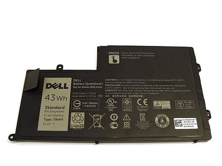 Батарея для ноутбука Dell Inspiron 15-5547 TRHFF, 43Wh (3950mAh), 6cell, 11.1V, Li-ion, чорна,, фото 1
