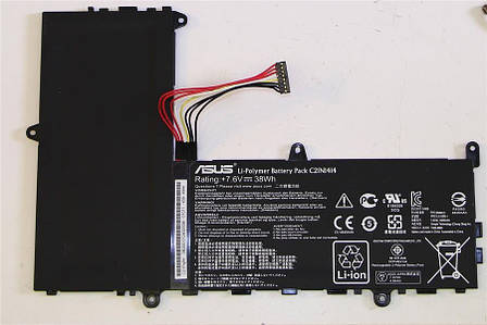 Батарея для ноутбука Asus EeeBook X205TA C21N1414, 4840 mAh (38Wh), 2cell, 7.6V, Li-Pol, чорна,, фото 1