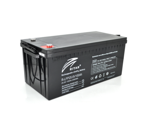 Акумуляторна батарея Ritar LiFePO4 25,6 V 100 Ah 2560 Wh 522 х 240 х 219 (224) Літій-залізо-фосфатна АКБ, фото 1