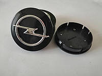 Колпачки на титаны "Opel" (60/55мм) черн/хром. пластик объемный логотип (4шт)