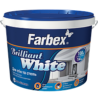 Фарба для стін і стель білого кольору Farbex "Brilliant White" 20 кг