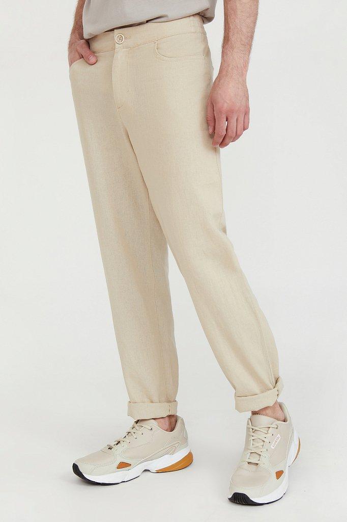 Льняні чоловічі брюки Finn Flare S20-22001-704 бежеві L