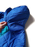 Синя  зимова стильна  жіноча куртка-пальто на блискавці, фото 7
