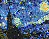 Картина по номерам Звездная ночь Винсент Ван Гог 40 х 50 Идейка KHO2857