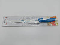 Нож кухонный для нарезки хлеба зубчатый цветной L 32 cm лезвие 19 cm IKA SHOP