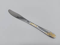 Нож столовый нержавейка Золотая ветка с позолотой L 22,5 cm в упаковке 12 штук из нержавеющей стали IKA SHOP