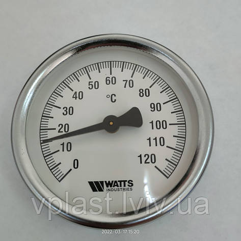 Термометр біметалічний накладний Watts (0-120 °C), фото 1