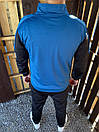 Чоловічий спортивний костюм весна-осінь чорний синій без капюшона Adidas, фото 3