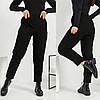 Зручні жіночі штани із мікровельвету висока посадка є дві кишені великі розміри, фото 2
