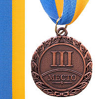 Медаль спортивная с лентой STAR C-2940 бронза