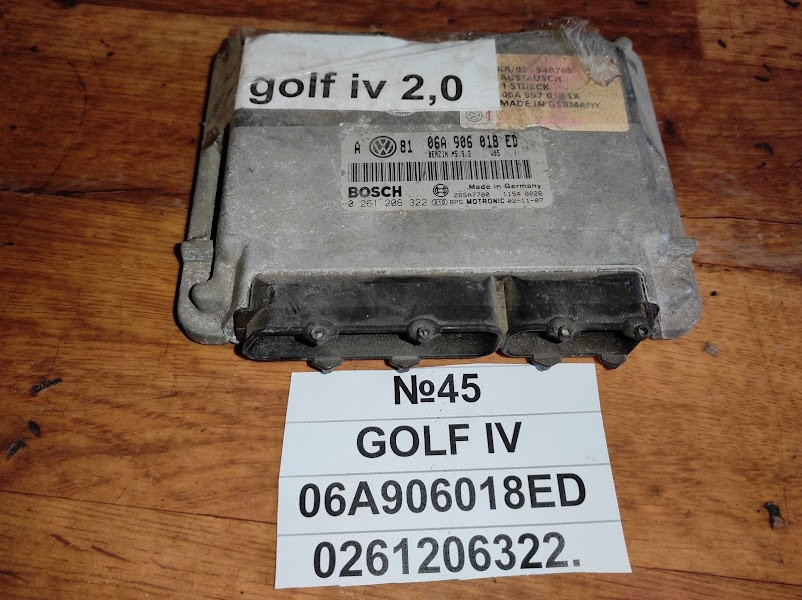 No45 Б/у Блок управління двигуном  06A906018ED  0261206322 для VW Golf IV 1997-2004, фото 1