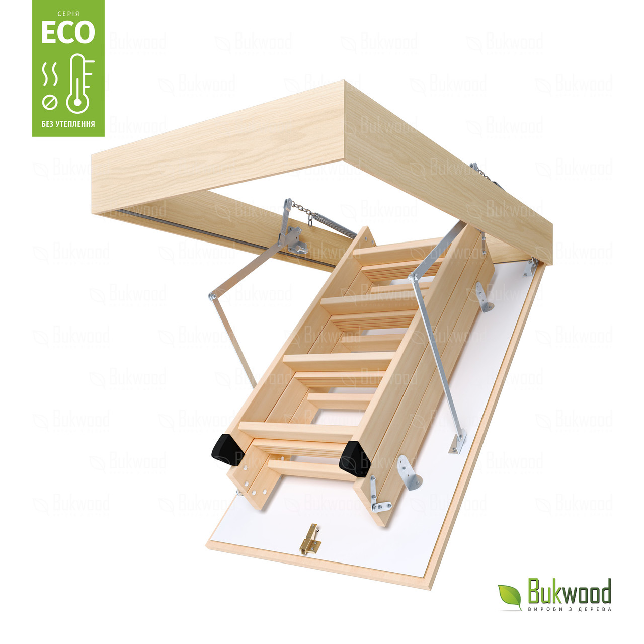 Драбина на горище, люк без утеплення Bukwood ECO Standard (Лестница на чердак)