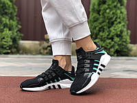 Женские кроссовки Adidas Equipment черно белые с зеленым демисезонные адидас легкие стильные 37