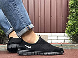 Кросівки чоловічі Nike Free Run 3.0 чорні \ логотип біле 42, фото 2