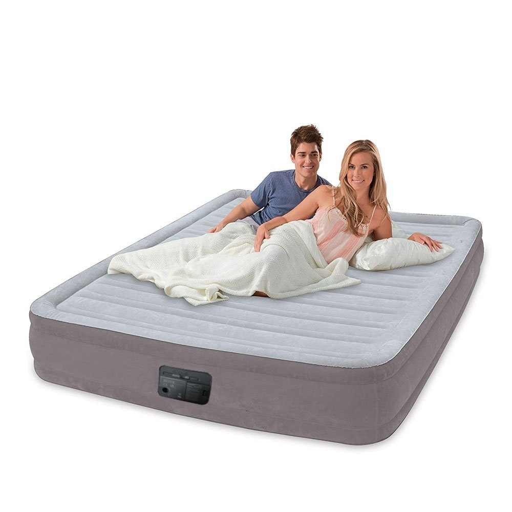 Двухспальная надувная флокированная кровать Intex 67770, со встроенным насосом, 203 х 152 х 32 см - фото 3 - id-p399383988