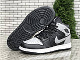 Чоловічі кросівки Nike Air Jordan чорні з сірим 42, фото 3