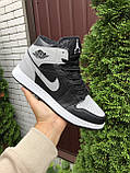 Чоловічі кросівки Nike Air Jordan чорні з сірим 42, фото 5