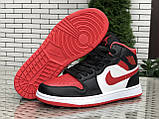 Чоловічі кросівки Nike Air Jordan чорні з червоним\білі, фото 3