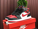 Чоловічі кросівки Nike Air Jordan чорні з червоним\білі, фото 5