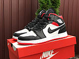 Чоловічі кросівки Nike Air Jordan чорні з білим \ червоні 42, фото 4