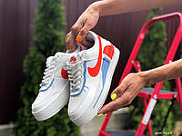 Женские кроссовки Nike Air Force 1 Shadow белые демисезонные кожаные повседневные легкие кроссы найк