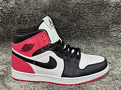 Кросівки чоловічі Nike Air Jordan білі з чорним\червоним 42