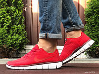 Кроссовки мужские Nike Free Run 3.0 красные сетка легкие найк фри ран повседневные демисезонные