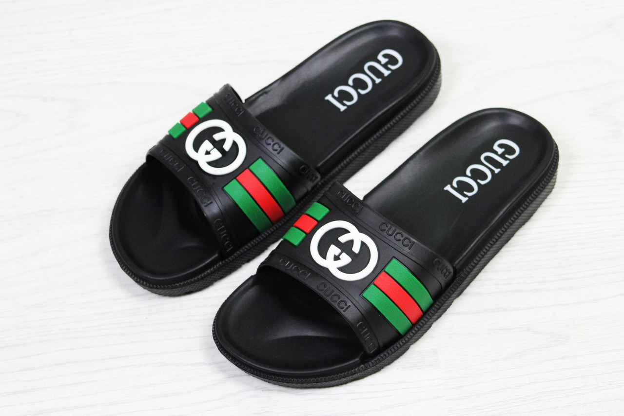 Шльопанці чоловічі Gucci чорні 40