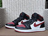 Кросівки чоловічі Nike Air Jordan чорні з білим \ червоні 43, фото 2