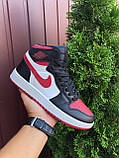 Кросівки чоловічі Nike Air Jordan чорні з білим \ червоні 43, фото 3