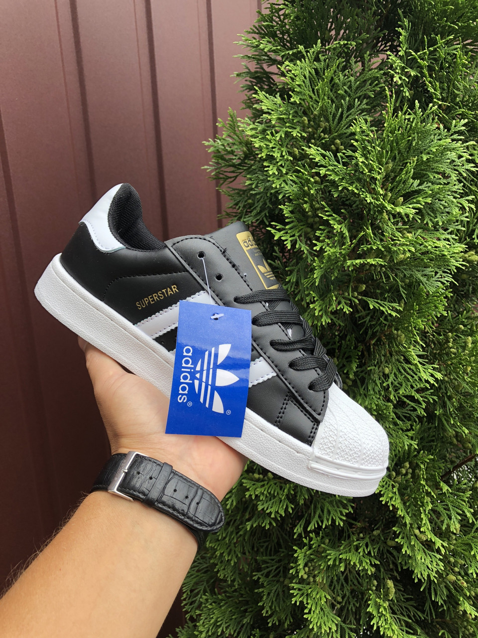 Купить Женские кеды Adidas Superstar черные с белым демисезонные ...