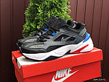 Чоловічі кросівки Nike M2K Tekno чорно білі \ сині 43, фото 2