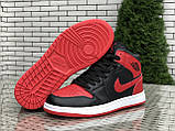 Чоловічі кросівки Nike Air Jordan чорні з червоним 42, фото 3