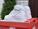 Чоловічі кросівки Nike Air Force білі, фото 7