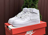 Чоловічі кросівки Nike Air Force білі, фото 6