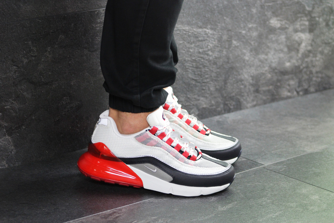 Кросівки чоловічі Nike Air Max 95 + Max 270 [41-46] білі з червоним 41 - 26.5 см, фото 1