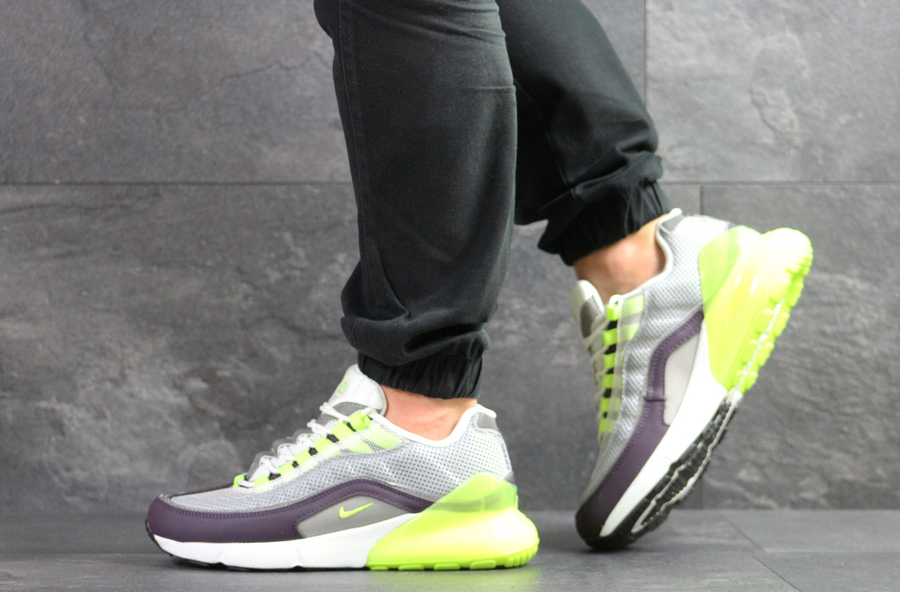 Кросівки чоловічі Nike Air Max 95 + Max 270 [41-46] сірі із салатовим 43 - 27.5 см, фото 1