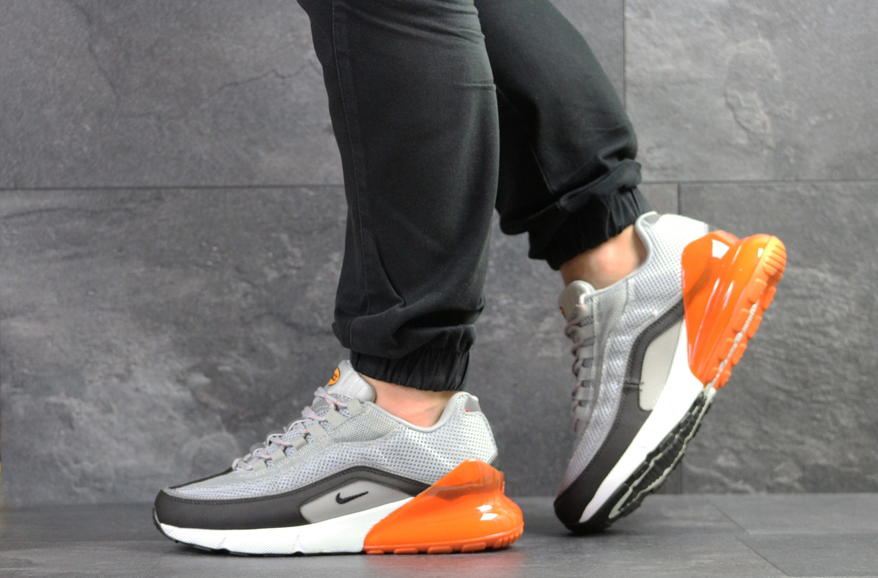 Кросівки чоловічі Nike Air Max 95 + Max 270 [41-46] сірі з помаранчевим 43 - 27.5 см