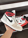 Чоловічі кросівки Nike Air Jordan сірі з бежевим \ білі 43, фото 3