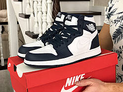 Чоловічі кросівки Nike Air Jordan темно сині з білим 43