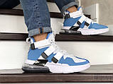Чоловічі кросівки Nike Air Force 270 білі з блакитним [40 - 45 р.] (40 - 25.6 см), фото 4