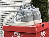 Кросівки чоловічі шкіряні Nike Air Jordan (сірі), найк ейр джордан [41 - 45 р.] (41-26.2см), фото 4
