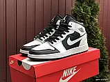 Кросівки чоловічі шкіряні Nike Air Jordan (білі з чорним), найк ейр джордан [41 - 45 р.] (41-26.2см), фото 2