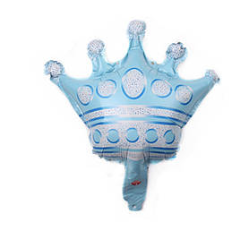 Фольгована міні куля корона блакитна.